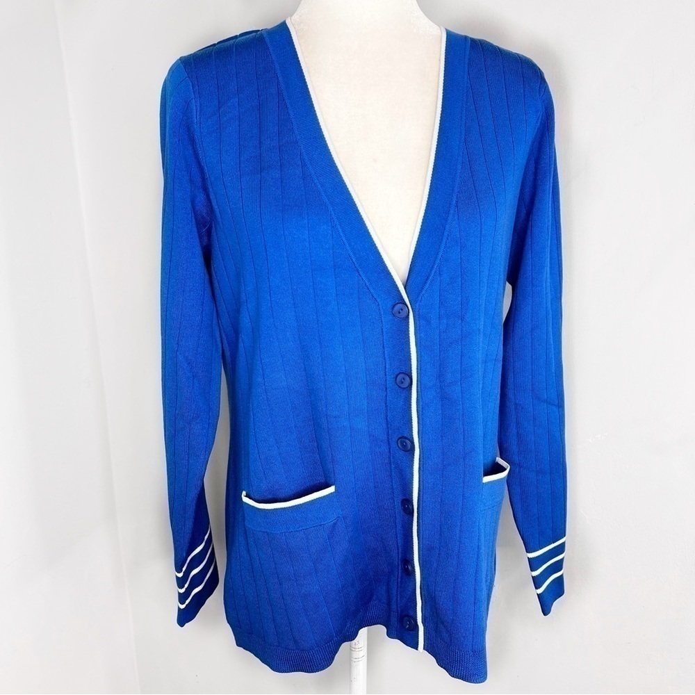 Pendleton Silk Blue Cardigan Sweater M